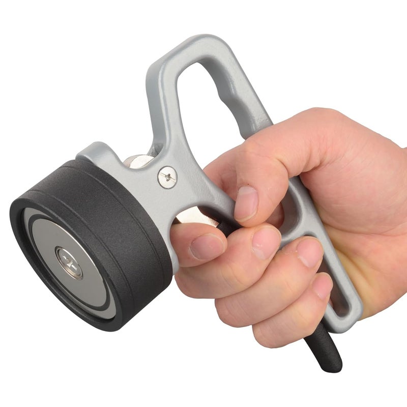 MUTUACTOR Strong Magnetic Pickup Tool with Release Handle,Retractable Neodymium Magnet Sweeper,Quick Release Magnetic Retrieval Tool for Gripping Heavy Thick Iron Plate Block,Grey,1PCS - Image 1